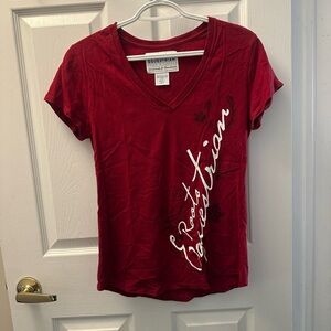 Roots Red V-Neck Graphic Tee